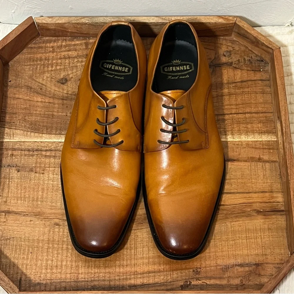 GIFENNSE Men’s Dress Shoe Oxford Formal Lace Up 12